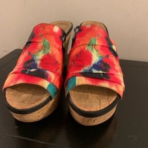 Multi color nine west wedge